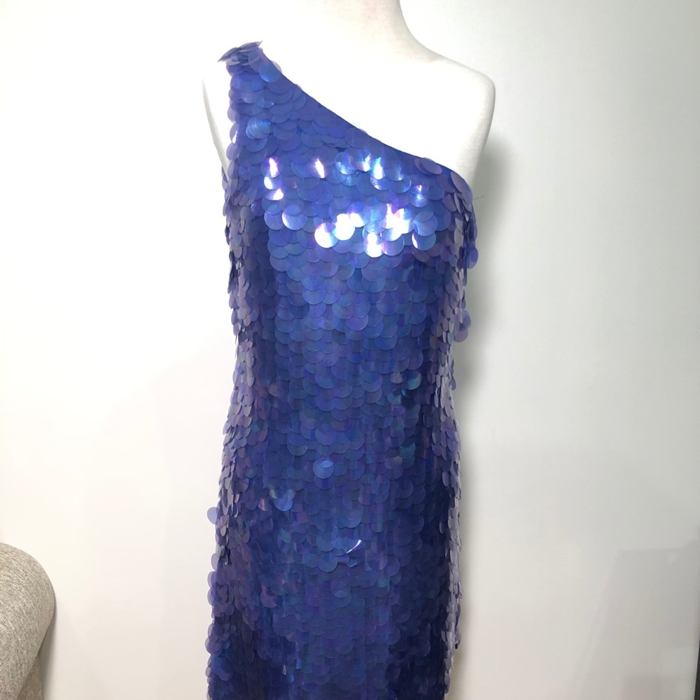 Adrianna Papell one shoulder disco dress - Picture 6 of 7